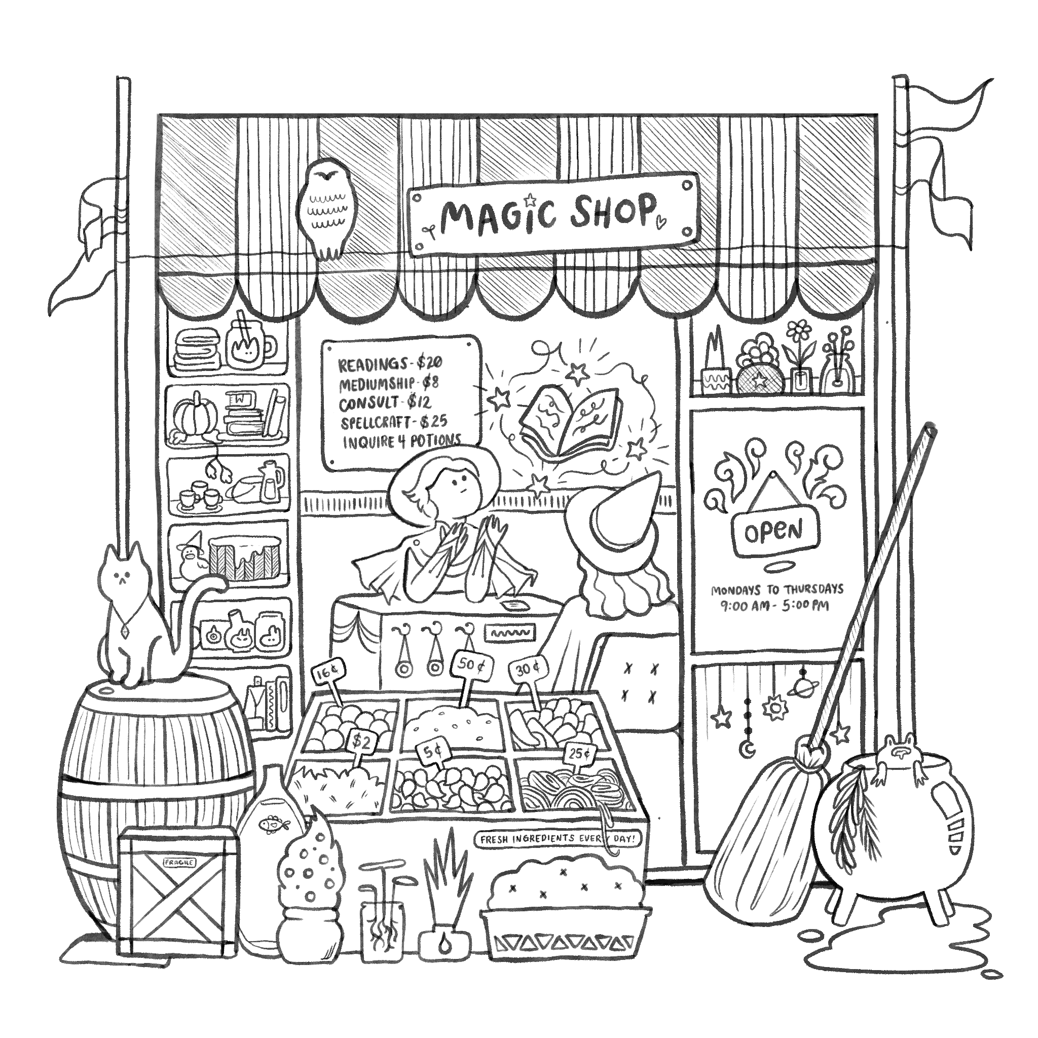 Drawing experiment with creative artistic style