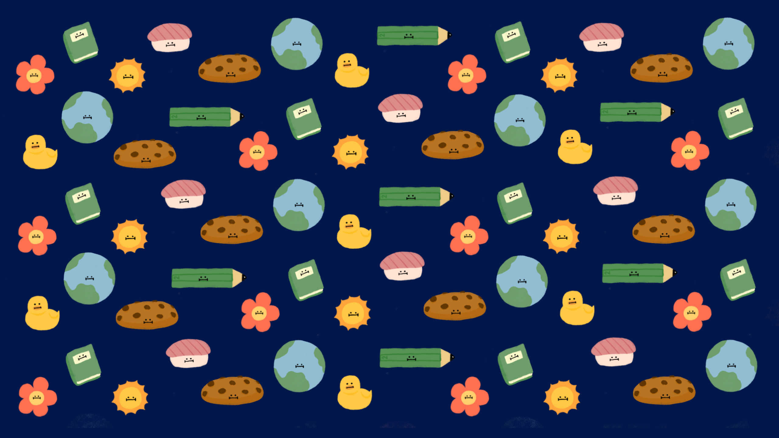 Decorative pattern illustration with whimsical elements