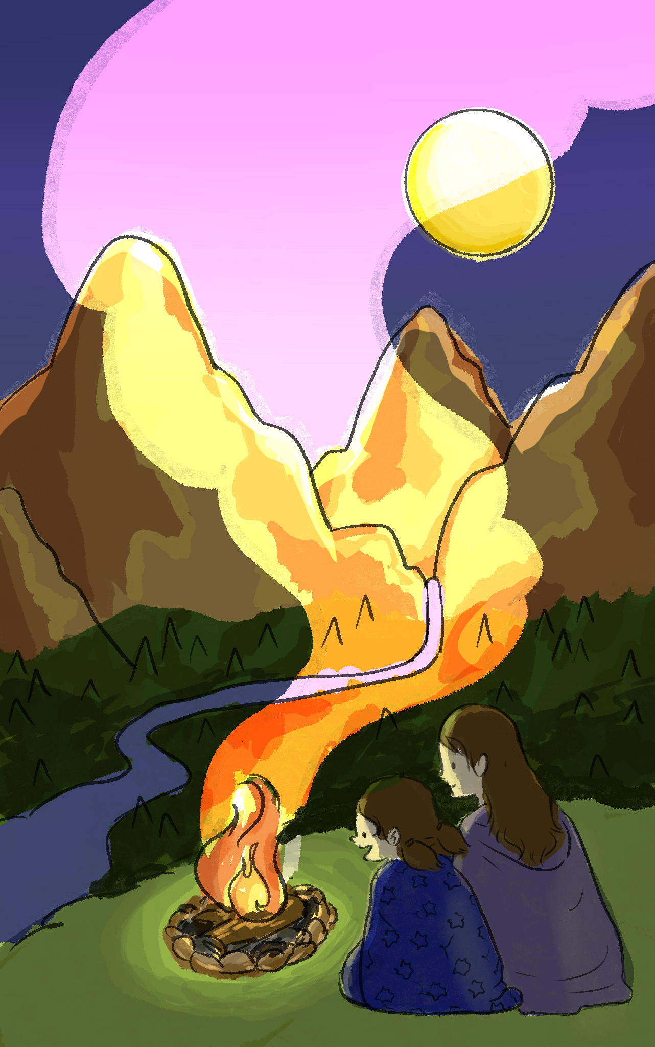 Sketch illustration with artistic elements