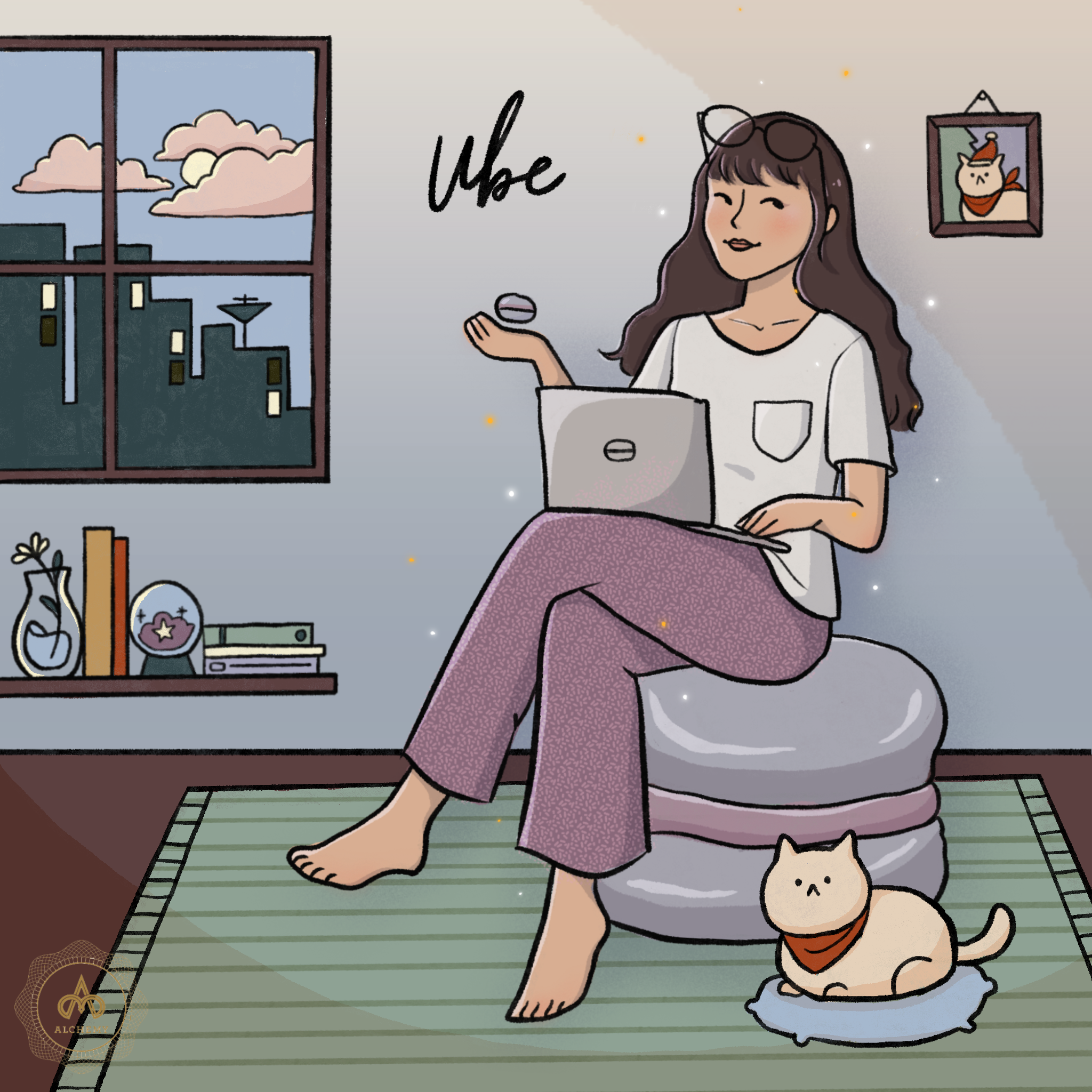 Macaron flavor illustration with artistic design